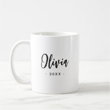 Regalo de taza moderna para dama de honor | Blanco
