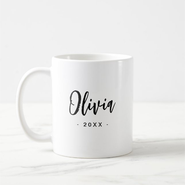 Café Regalo de taza moderna para dama de honor | Negro  (Izquierda)