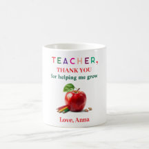 Regalo para maestros – Taza de manzana con mensaje