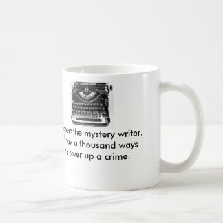 Café Respete la taza del escritor de misterio