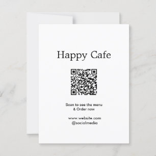 Cafe restaurant scan para ver el menú pedir hotel 