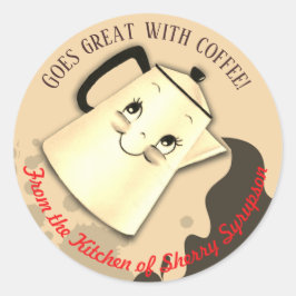 Café retro de la cocina del pegatina