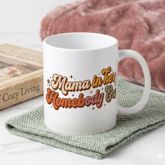 Café Retro Mama en su Era de Hogareña Estética Taza de