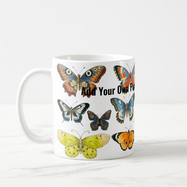 Café Retro mariposa insecto amante cerámica taza de caf (Izquierda)