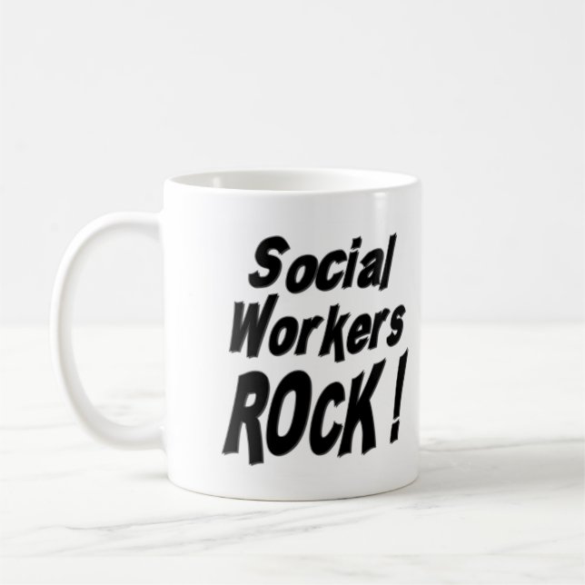 Café ¡Roca de los asistentes sociales! Taza (Izquierda)