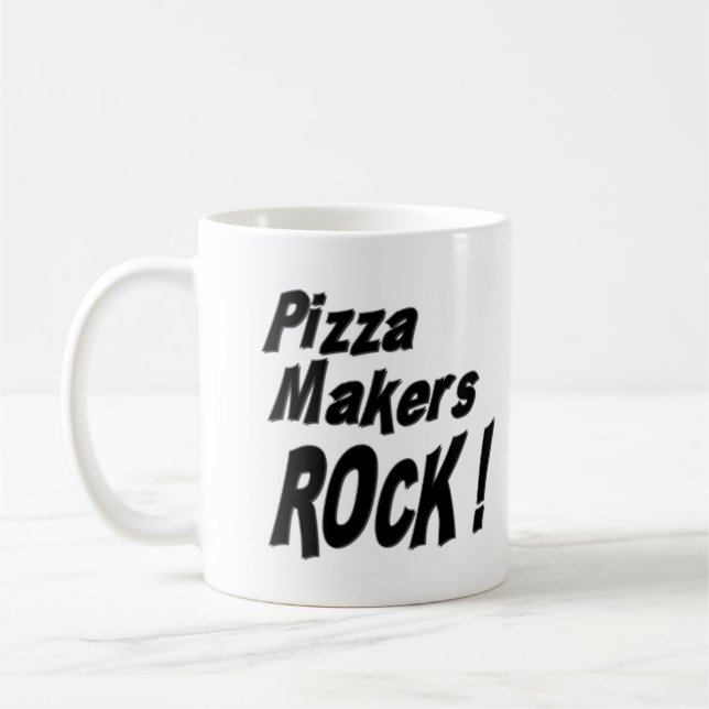 Café ¡Roca de los fabricantes de la pizza! Taza (Izquierda)