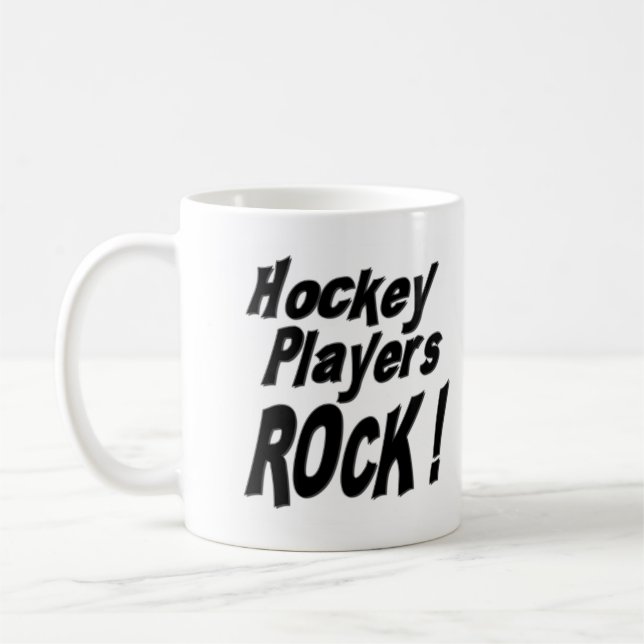 Café ¡Roca de los jugadores de hockey! Taza (Izquierda)