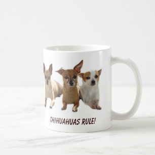 Café Roca y regla de la taza de las chihuahuas