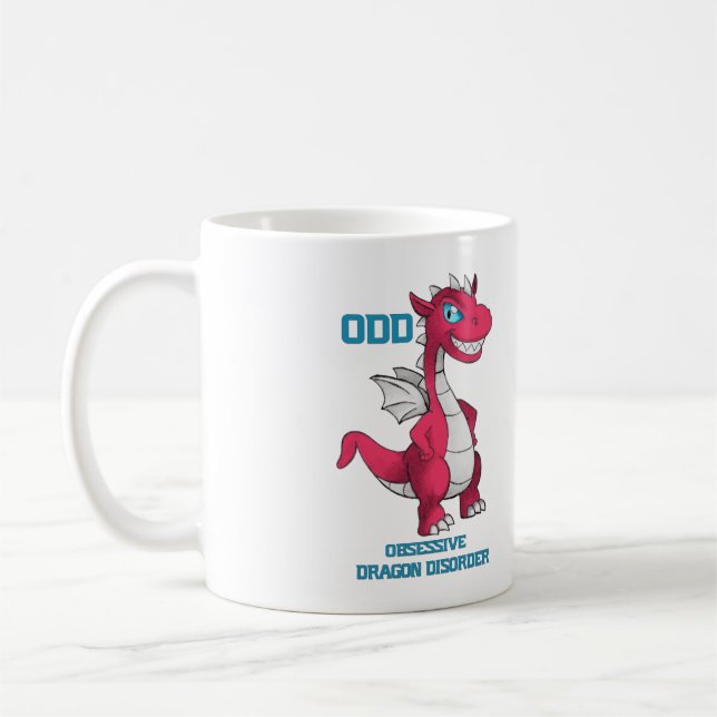 Café Rojo obsesivo de la taza del dragón (Izquierda)