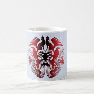 Café rojo, taza blanca clásica de Odin