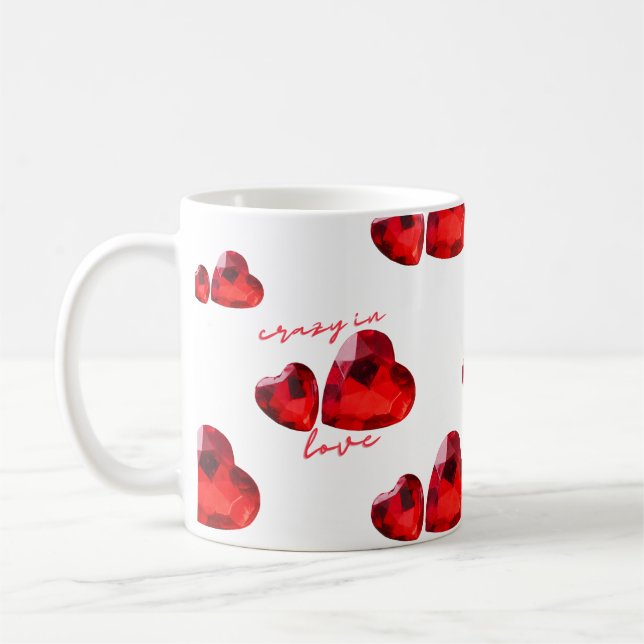 Café Romántica taza de amor del corazón 3D (Izquierda)