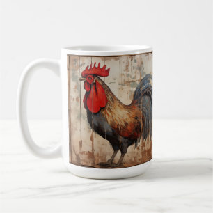 Café Rooster, madera de grano templado, rústico, taza d