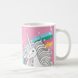 CAFÉ ROSA DE LA TAZA DEL UNICORNIO