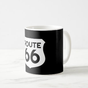 Café Ruta 66 señal de autopista personalizado taza de c