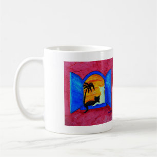 Café Salude la taza del gato de la mañana