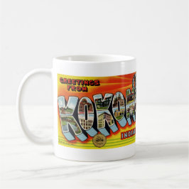 Café Saludos de Kokomo EN taza de la postal del vintage