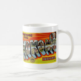 Café Saludos de Kokomo EN taza de la postal del vintage