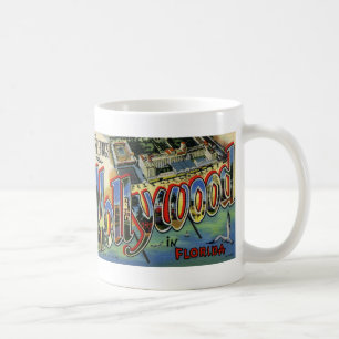 Café Saludos de la taza de la postal del vintage de