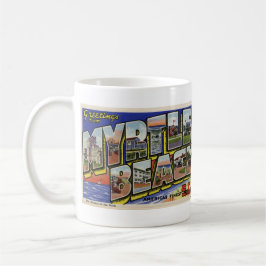 Café Saludos de la taza de la postal del vintage de