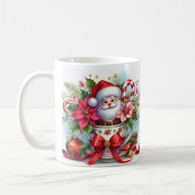 Café Santa de taza de té de Navidad 2 (Izquierda)