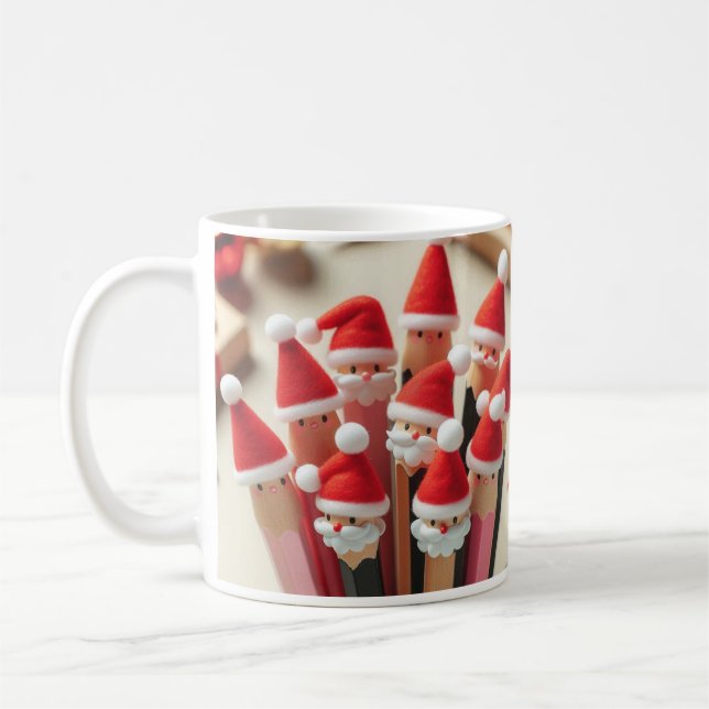 Café Santa en el lápiz una taza llena de espíritu de fe (Izquierda)