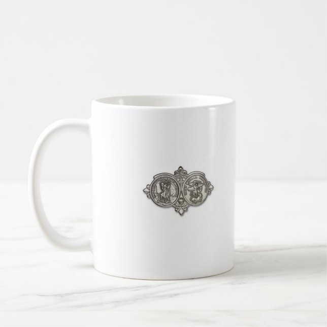 Café Santo Cheistopher con la taza de San Miguel (Izquierda)