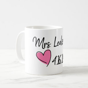 Café señora taza nupcial de la ducha