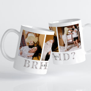 Café ¿Serás mi Dama de Honor? Taza de Foto Personalizad