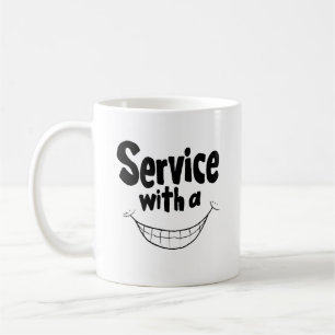 Café Servicio con una taza de la sonrisa