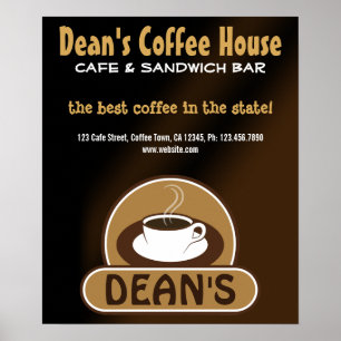 Cafe Shop Personalizado Posters de Marketing