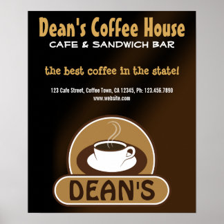 Cafe Shop Personalizado Posters de Marketing