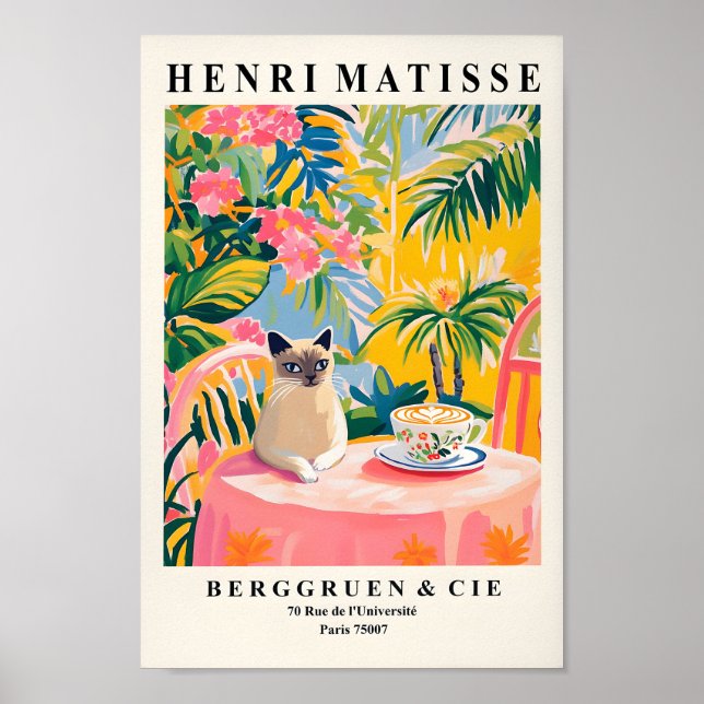 Café Siamés Para Beber Gato, Decoración De Cocina  (Frente)