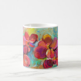 Café Siempre taza roja de la flor de Rosie