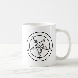 Café Sigil doble de la taza blanca clásica de Baphomet