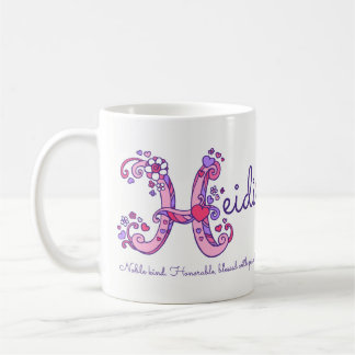 Café significado del nombre Heidi taza con monograma de