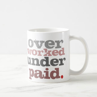 Café sobre trabajado debajo de la taza pagada