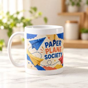 Café Sociedad de Aviones de Papel Taza de Tipografía co