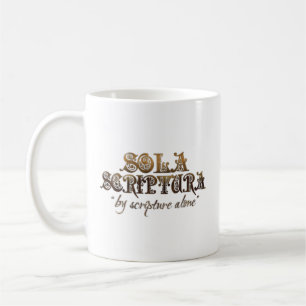 Café "SOLA SCRIPTURA" (verso de w/bible) taza de la