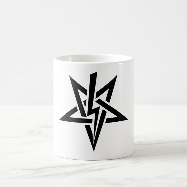Café Sola taza negra de Antón Szandor LaVey Sigil (Centro)