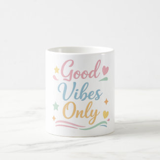 Café Solo Buenas Vibraciones – Taza de Cerámica Pastel
