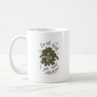 Café Sólo Necesito Atención – Taza Divertida de Planta