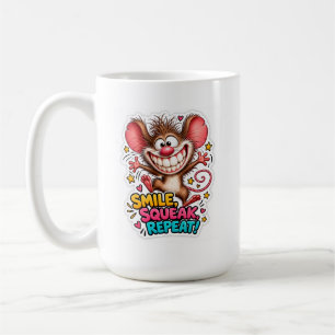 Café 🐭✨ ¡Sonríe, chilla, repite! Taza divertida de rat