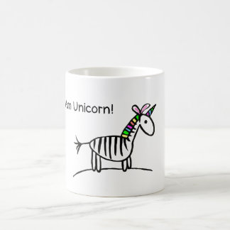 Café Soy taza de la cebra del unicornio