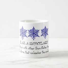 Café Soy una taza de cerámica del copo de nieve