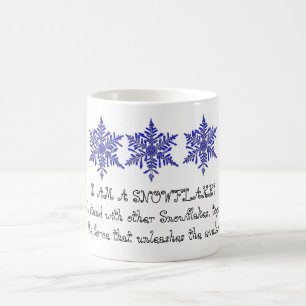 Café Soy una taza de cerámica del copo de nieve