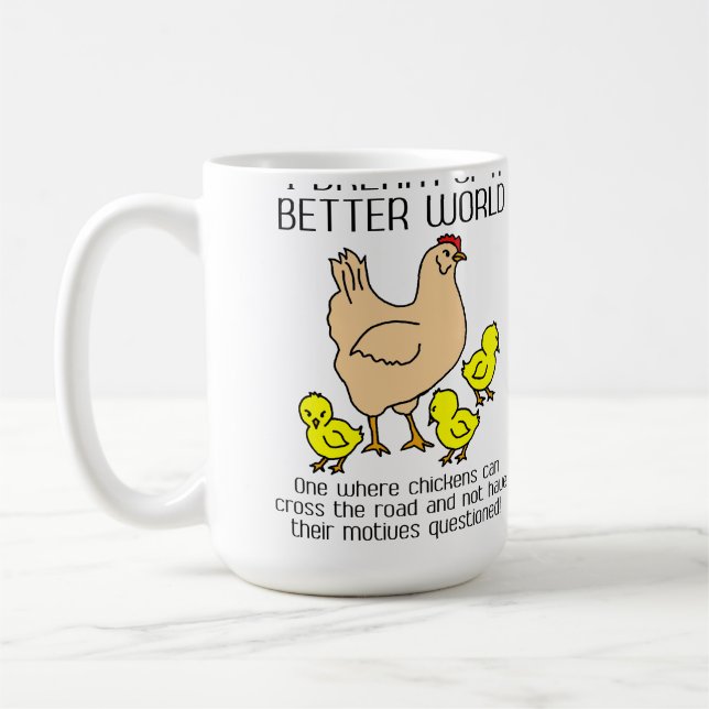 Café Sueño de una taza divertida del pollo de un mejor (Izquierda)