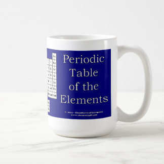 Café Tabla periódica de la taza de los elementos - azul