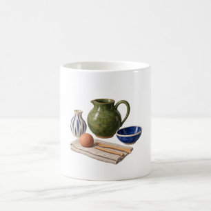 Café Taller de cerámica Jarrón verde y taza de tazón de