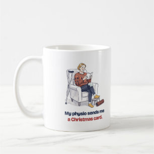 Café Tarjeta de Navidad de Fisioterapeuta Taza Divertid