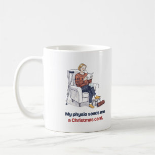Café Tarjeta de Navidad de Fisioterapeuta Taza Divertid